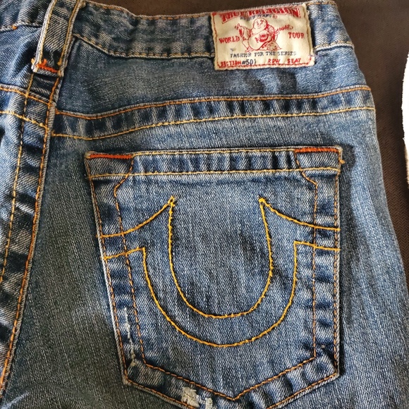 New w/o Tags True Religion Flare Leg Medium Wash Jeans - Picture 6 of 6